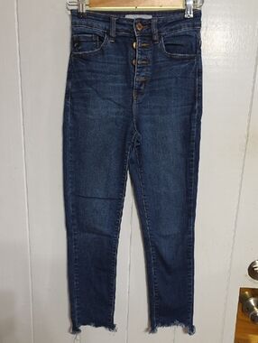 KanCan Denim Jeans "Estilo" Button‎ Fly Raw Hem Stretch Comfort Sz 0/23 EUC